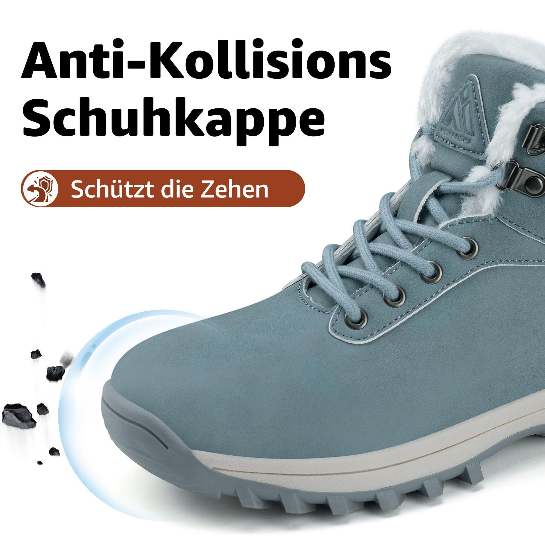 Mishansha Uomo Scarpe Invernali Donna Stivali da Neve Calda Impermeabili Outdoor Sneakers da Trekking Taglia 36-48 EU