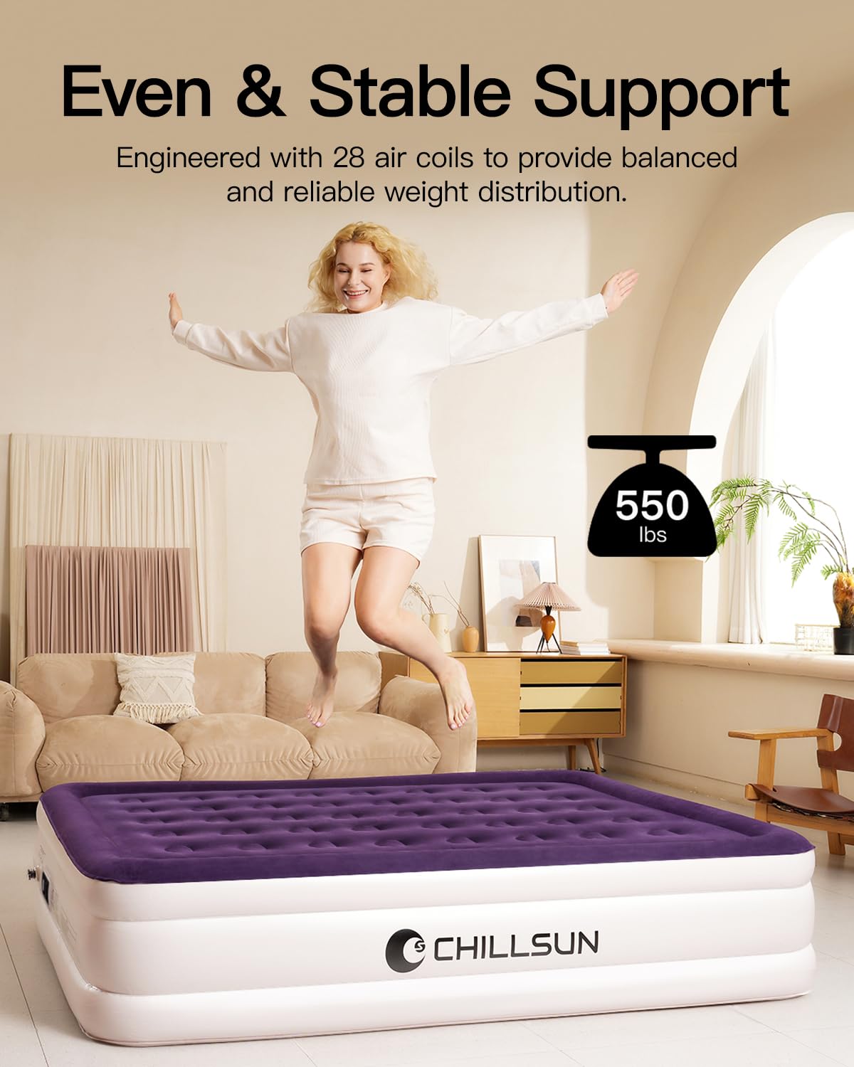 CHILLSUN エアーベッド ダブル 203x152x40cm Amazon.com: CHILLSUN Air Mattress Full with Built in Pump, 18