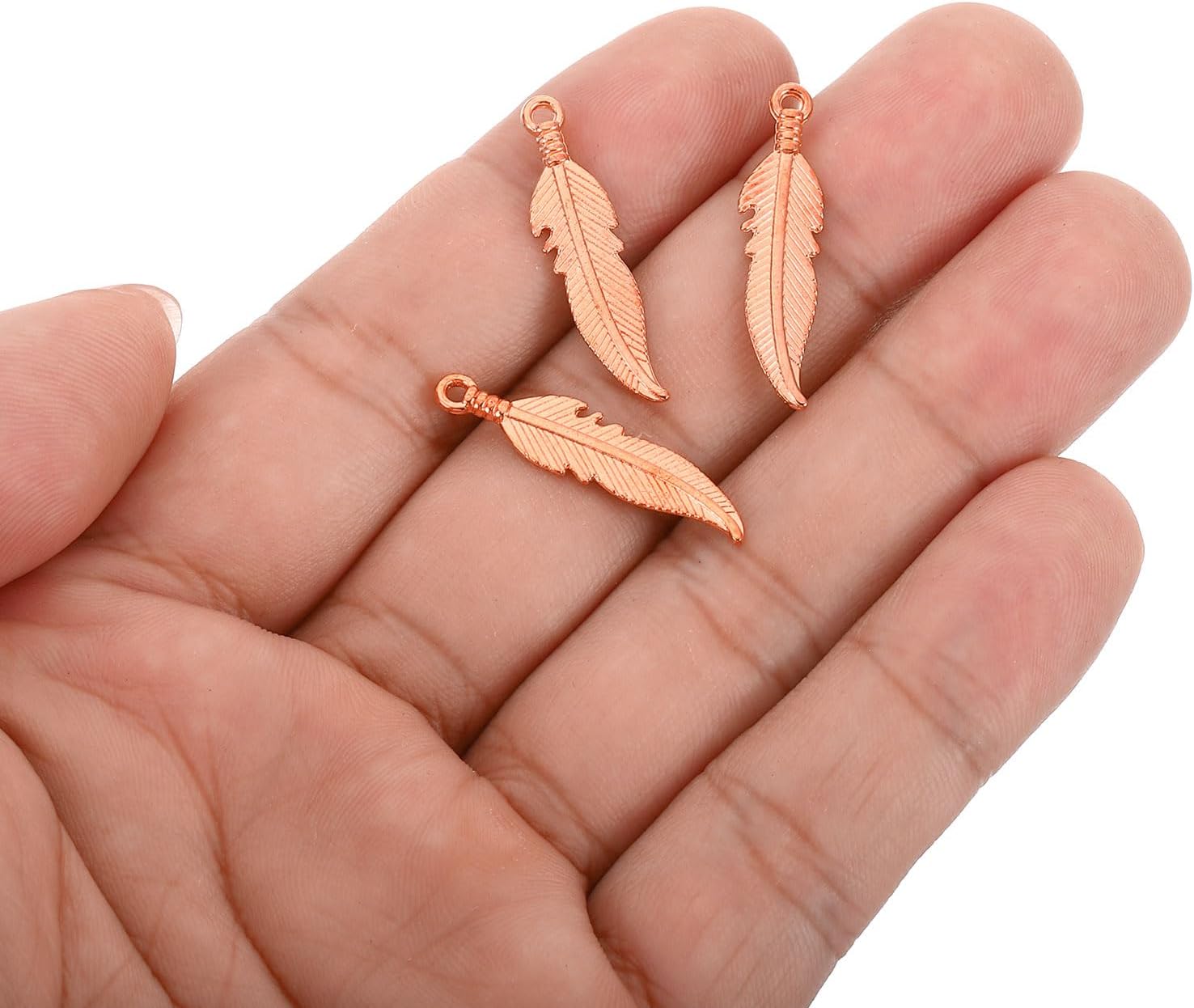 PATIKIL 100pcs Feather Charm Mini Feather Pendant Charm Bulk Metal Vintage DIY Dream Catcher for Jewelry Making Bracelets image 4
