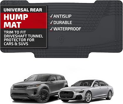Gledring USA - Universal Rear Hump Mat, Trim to Fit Driveshaft Tunnel Protector for Cars & SUVs - Odor-Free, Non-Slip, All-Weather Rubber, Protects from Rain, Mud, Snow