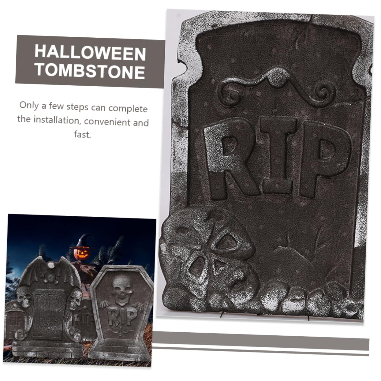 4pezzi Decorazioni Spettrali per Halloween Lapidi Leggera per e Feste Stile Random Accessori per Atmosfera Inquietante