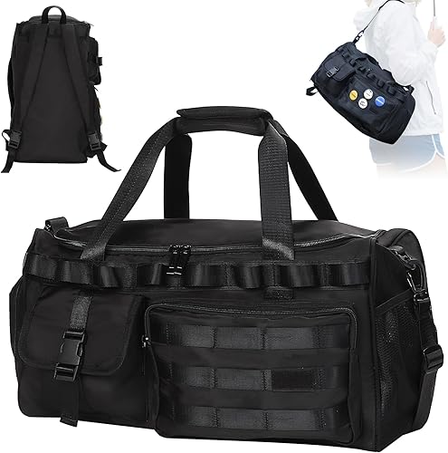 Bolsa de gimnasio para hombres y mujeres con compartimento para zapatos, bolsa de lona convertible y mochilas de gimnasio, bolsa de gimnasio para