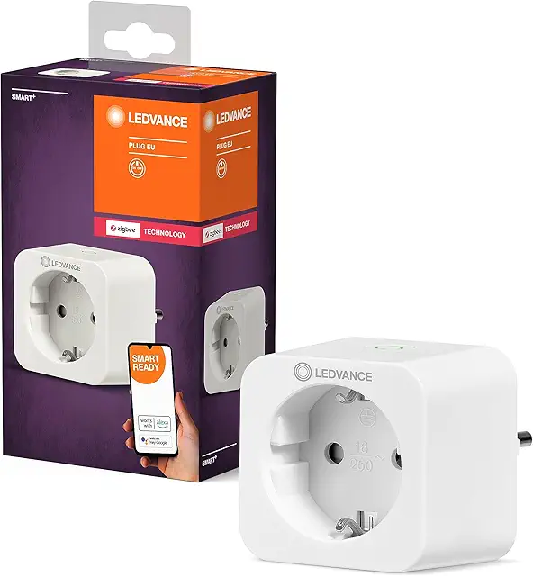 Imagen relacionada con LEDVANCE Smart + Enchufe, zócalo conmutable Zigbee, para el control de la luz en su hogar inteligente, directamente compatible con Alexe, 4-pack
