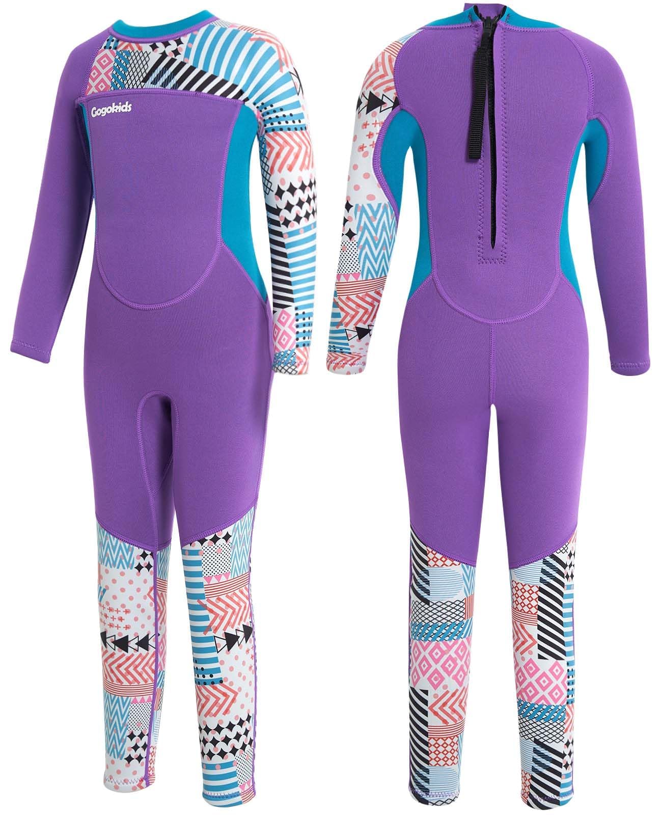 Gogokids Wetsuit Kids, 2.5mm Neoprene Thermal Swimsuit with UV Protection & Back Zipper, Full Wet Suits for Girls Boys Swimming in Cold Water, Surfing, Snorkeling