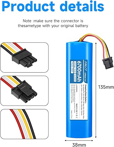 Miniatura 2 de Batería de repuesto de 6700mAh para Dreame D9, D9 Max, D9 Pro, F9, D10, D10s, D10 Plus, L10, L10, L10 Pro, L10 Pro Plus, RL55L, RLS5-BL0, RLS5-WH0,