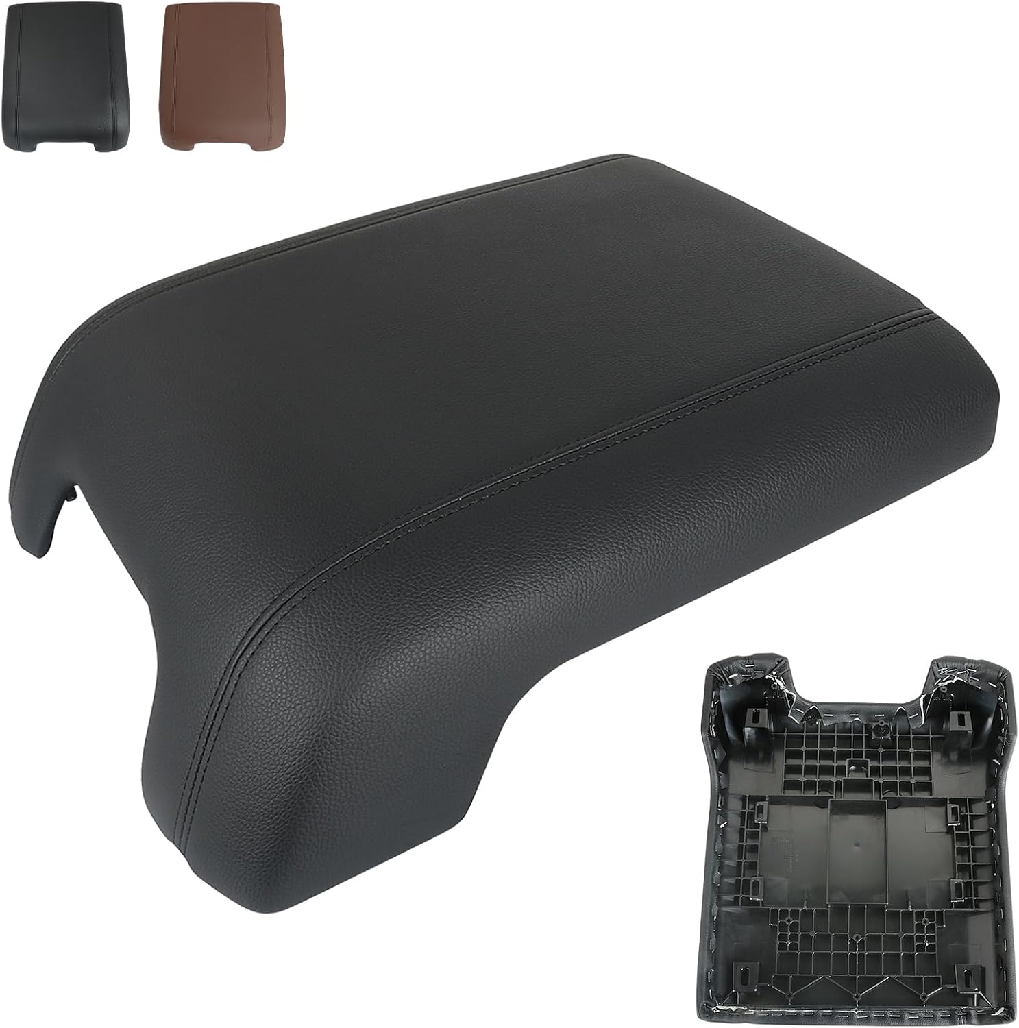 Center Console Armrest Lid Cover for 11-16 Ford F250 F350 F450 King Ranch | Reddish Brown, Leather, BC3Z-2606024-DA, BC3Z2606024DA