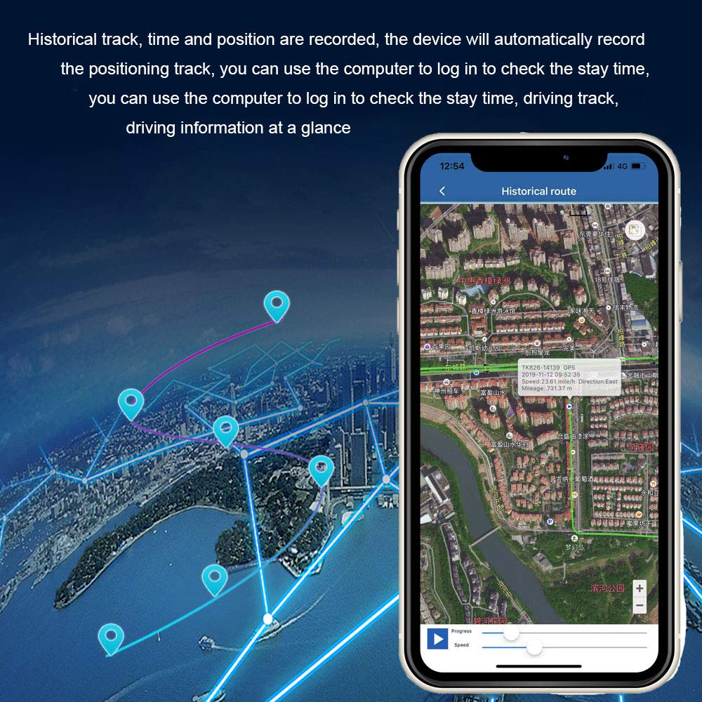 Localizzatore GPS senza abbonamento,Tracker GPS auto,Tracker GPS,Potente Tracker GPS Magnetico per Veicolo 7800Mah TK915-4G