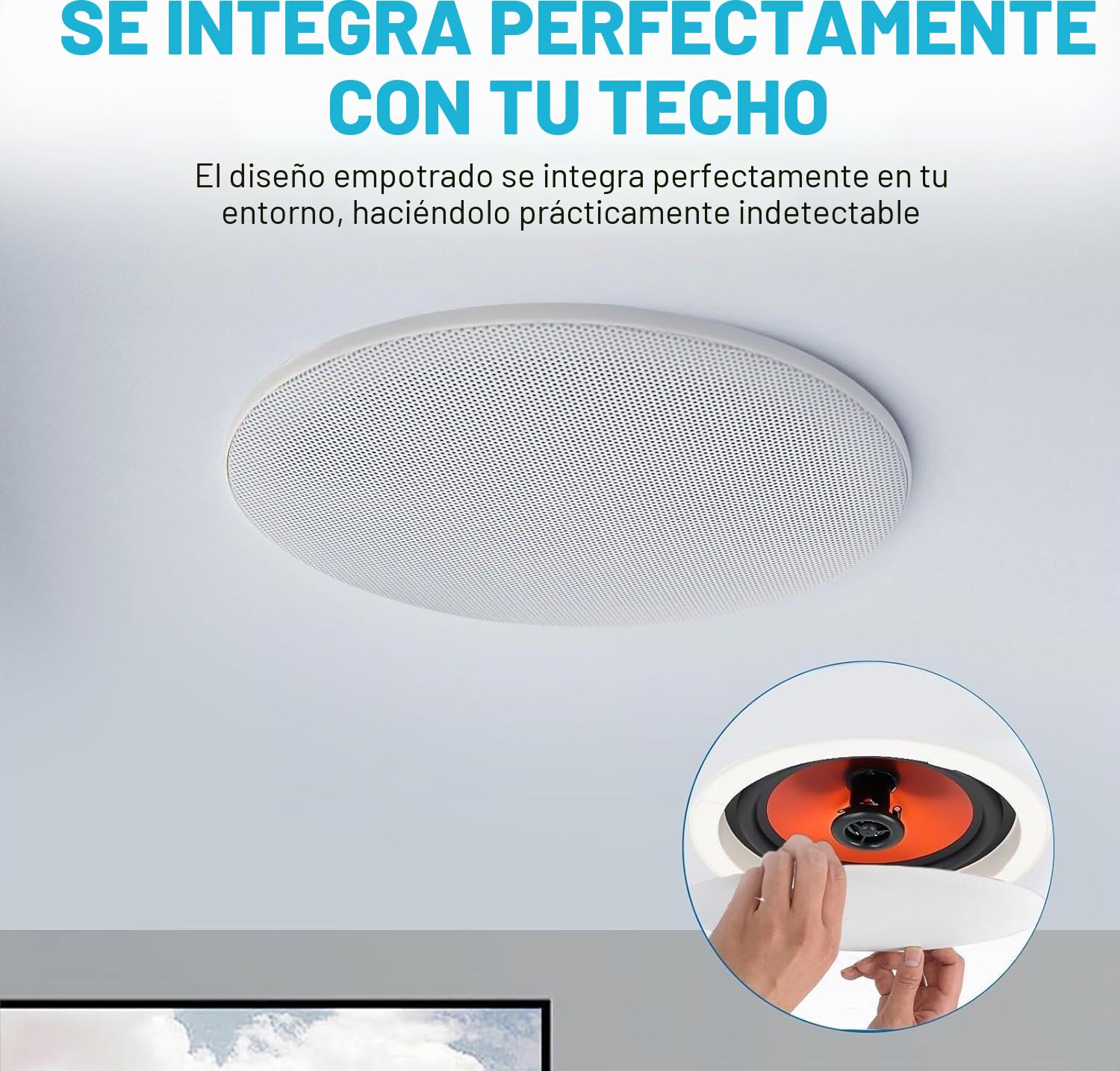 STUDIOFINIX Altavoces de techo Bluetooth de 6.5 pulgadas, 300 vatios, sistema de altavoces empotrados para el hogar, adecuado para interiores, cocina, cine en casa, dormitorio, oficina, patio cubierto