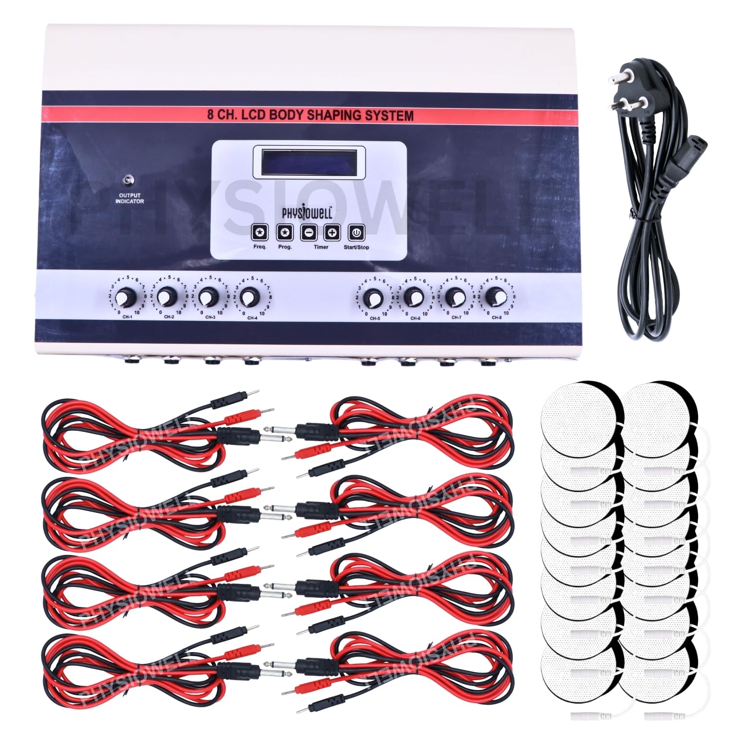 Physiowell 08 Channel Slimmer Machine for Weight Loss Fat Removal inch loss and Tummy Tuck Body Slimming Machine (Sticky Pads)-image-8