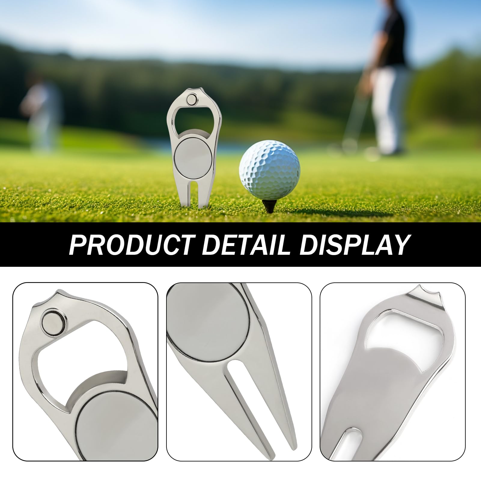 Herramienta de Divot de Golf Doble Punta, Tenedor Ergonómico Compacto para Reparación del Green