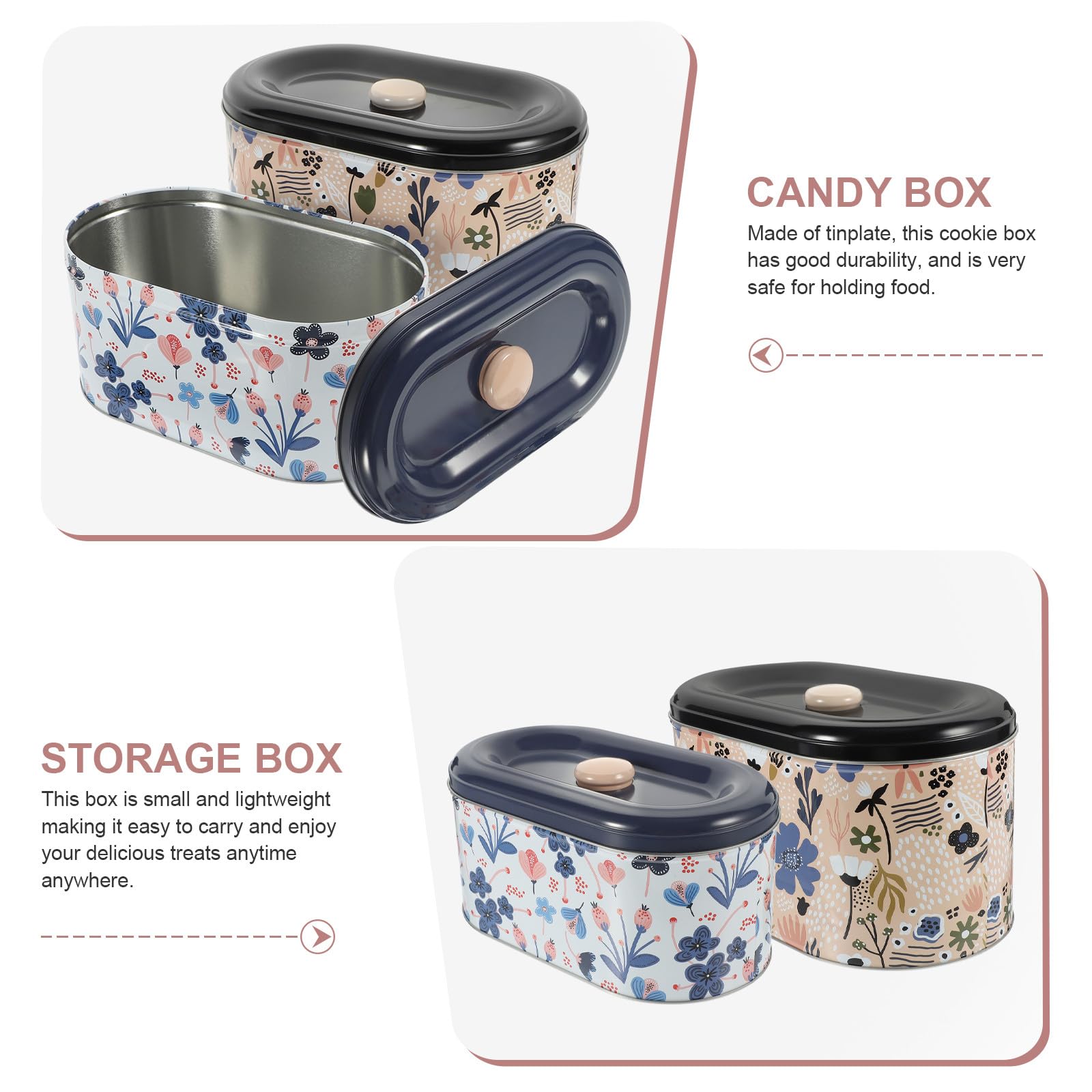 Caja de Hojalata para Guardar Pequeños Snacks y Chocolates, Paquete de 2 Piezas, Diseño Portátil y Multifuncional para Fiesta Navideña