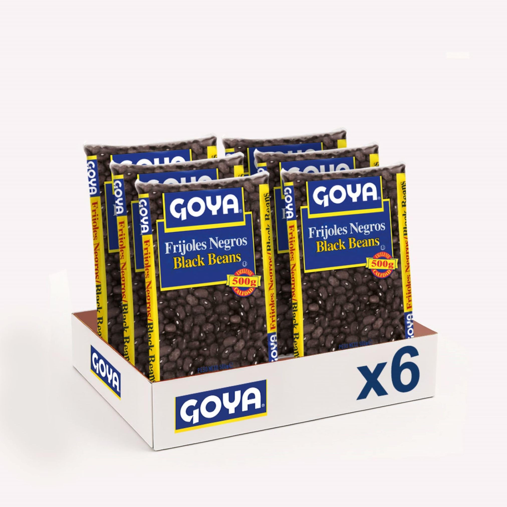 Goya Frijoles Negros 6x500 gr, Listos para Cocinar, Alto en Proteína Vegetal, Cremosos y Tiernos, Ideales para Platos Caribeños