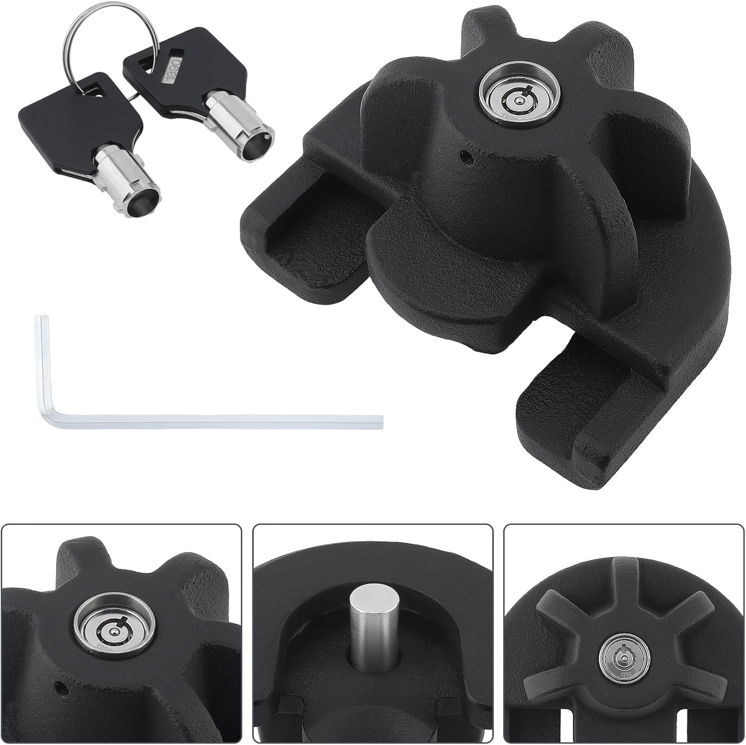 2 inch Trailer Coupler Lock, Heavy-Duty Trailer Hitch Lock Anti Theft Security Lock for Trailers RVs Trucks Boats 2" Trailer Couplers (2 inch)