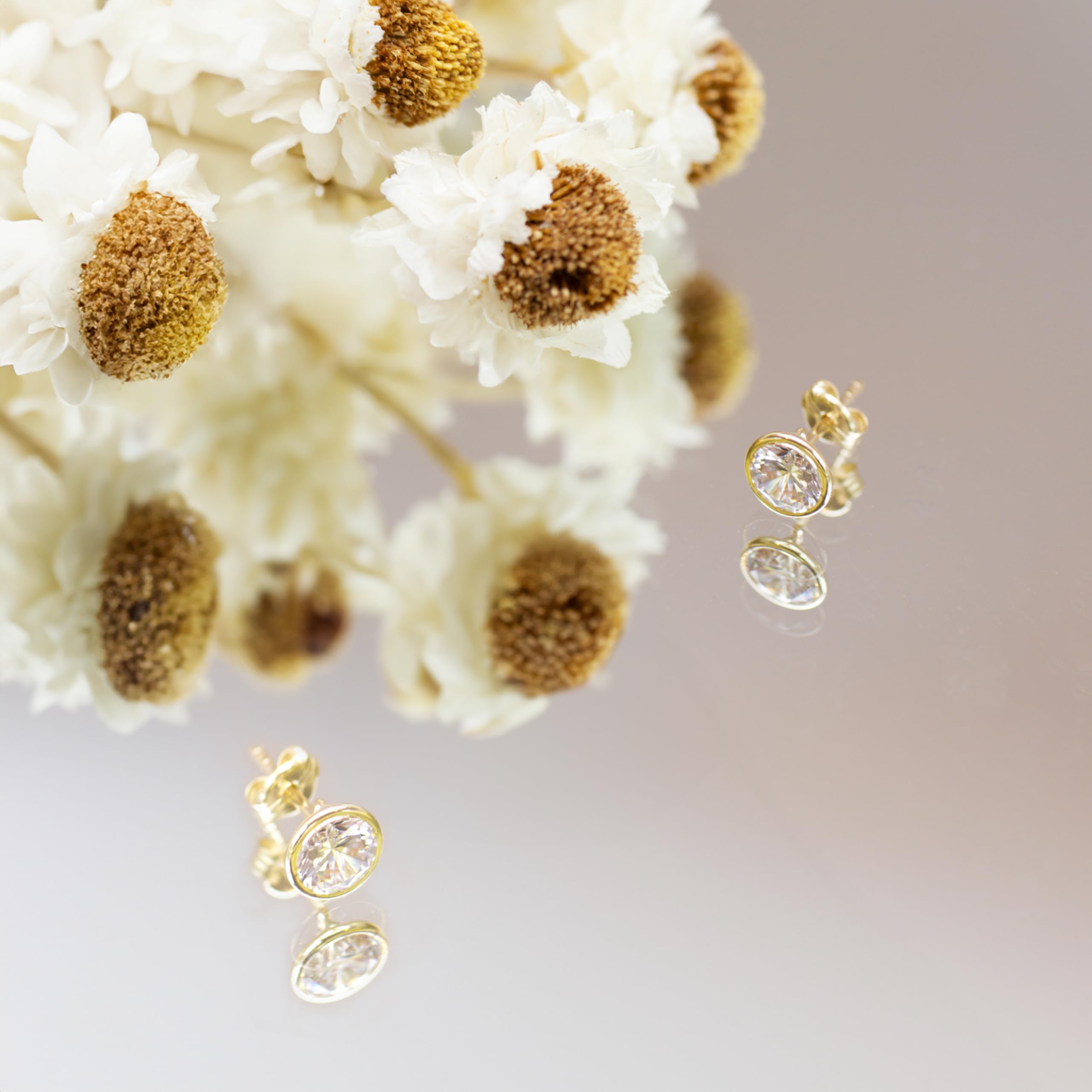 Pendientes de mujer con oro 9 K (375) y circonita