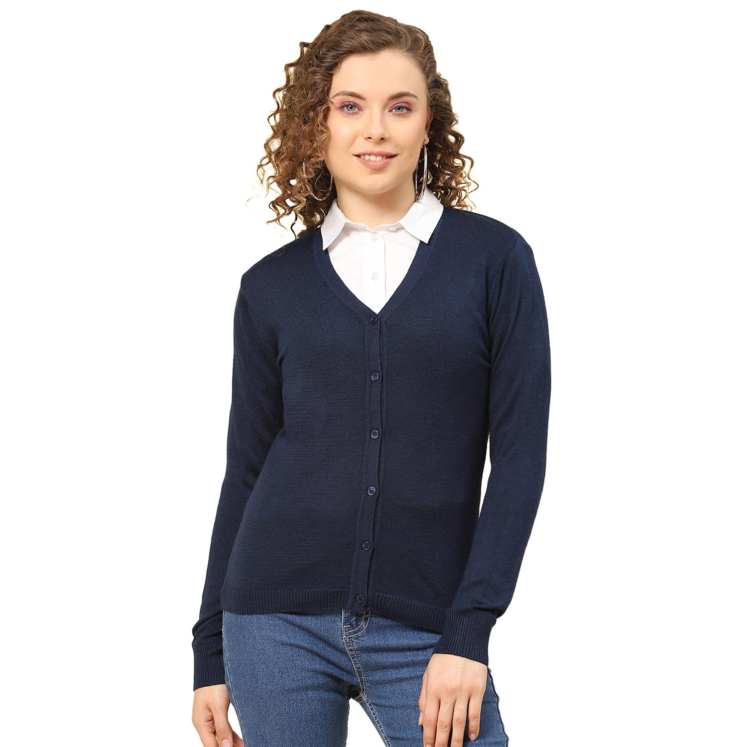 monte carlo Women's Regular Fit Cardigan | Solid Pattern with Button Closure | Full Sleeve V-Neck Cardigan for Women-picture-30