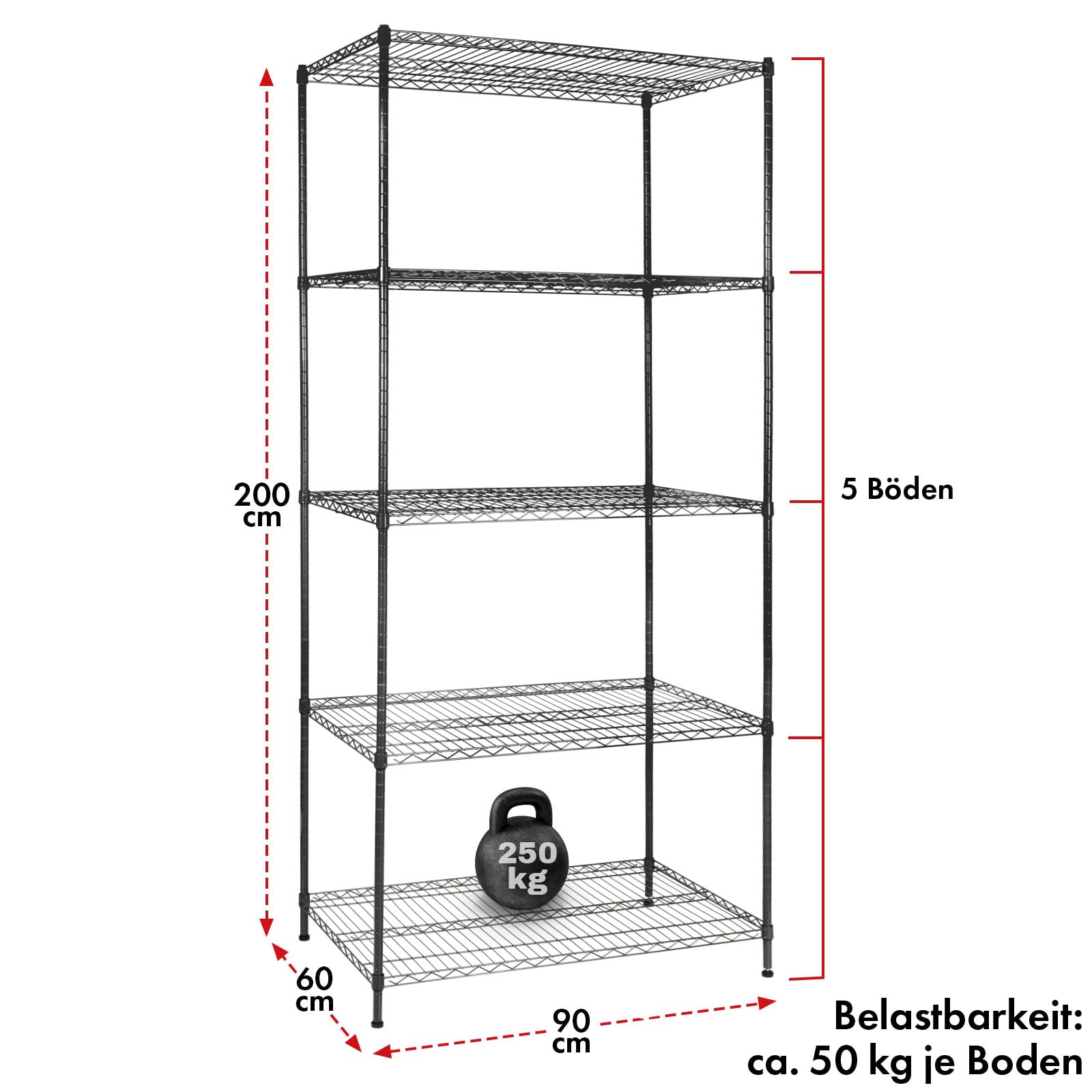 6 x Gegalvaniseerde stalen rekken GALWIX 90 x 180 x 30 cm