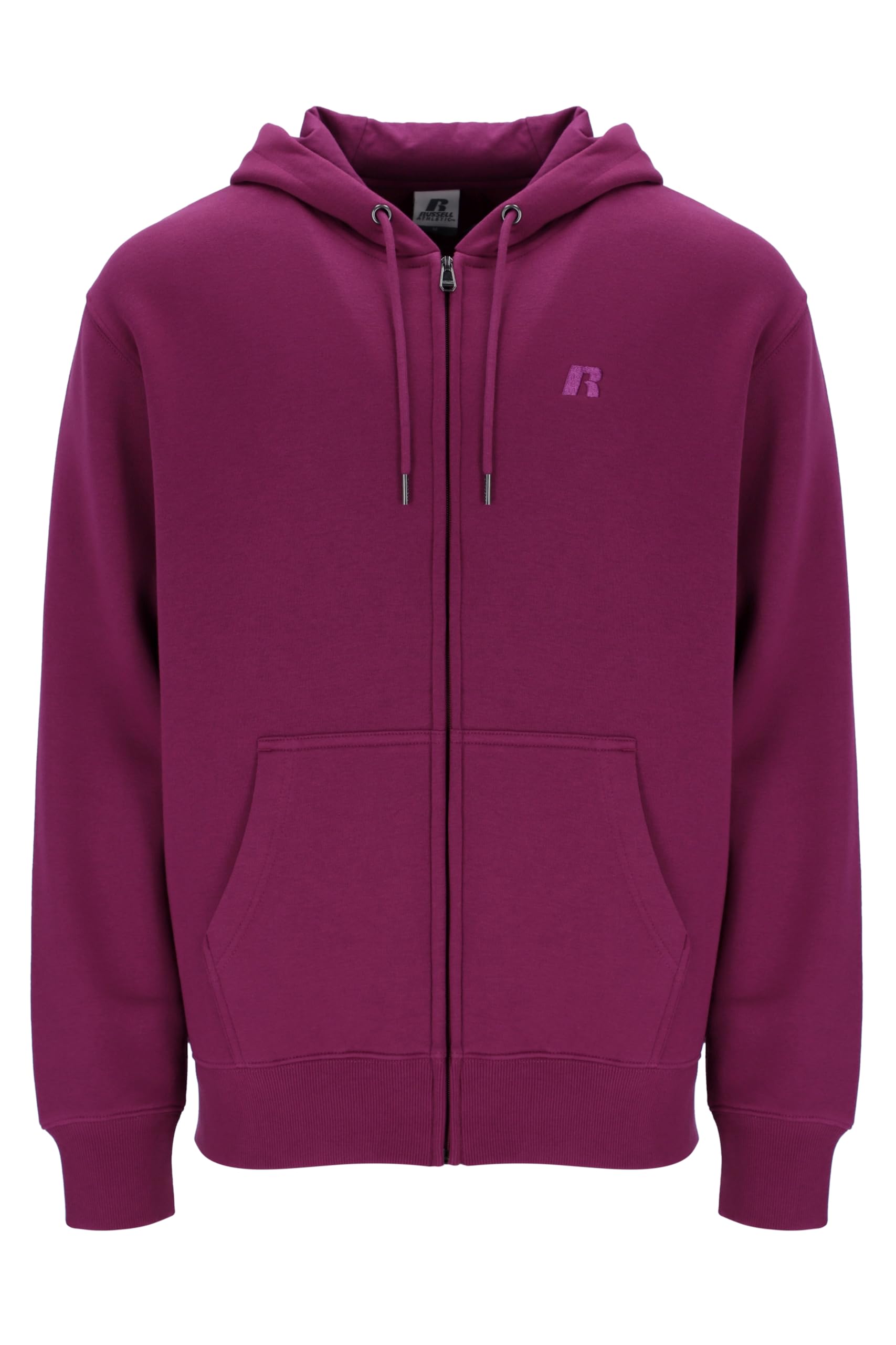 Russell Athletic A30052-MP1-673 ZIP THROUGH HOODY Sweatshirt Men's MAGENTA PURPLE Size M