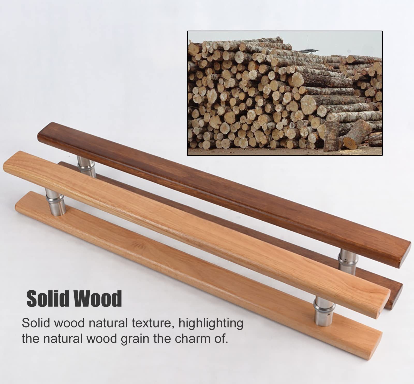 Manilla de Puerta de Madera de Doble Cara, Barra de Agarre en Forma de H para Puertas de Vidrio y Madera, Ideal para Estudios, oficinas y cocinas.