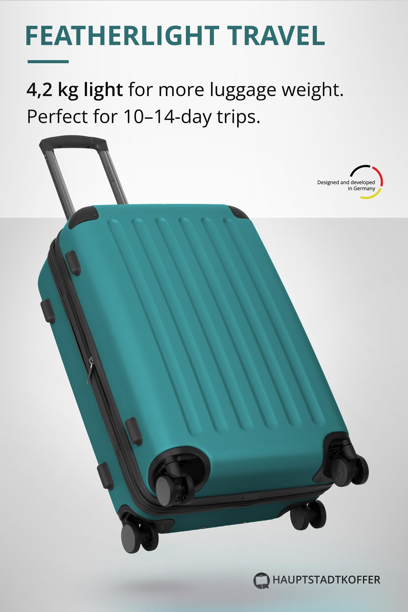 HAUPTSTADTKOFFER - Spree - Maleta rígida, Trolley expandible, Equipaje de Viaje, 4 Ruedas Dobles, TSA, 65 cm, 74 litros, Champán — view 397