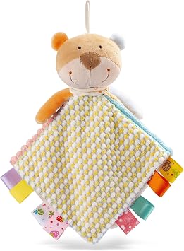 EAQ Baby Comforters Taggies for Babies Newborn Touch Tag Blankets Teddy Bear Soft Comforter Baby Sleeping Toy with Taggies Baby Essentials for Newborn Bear