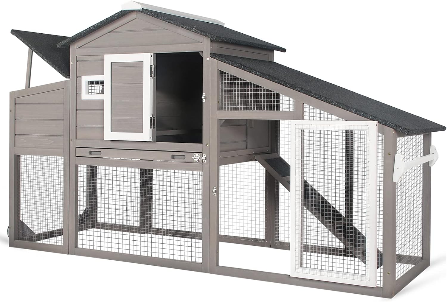 PetsCosset Chicken Coop Wooden Backyard Hen House Indoor Outdoor for 23 Chickens, 2 Story