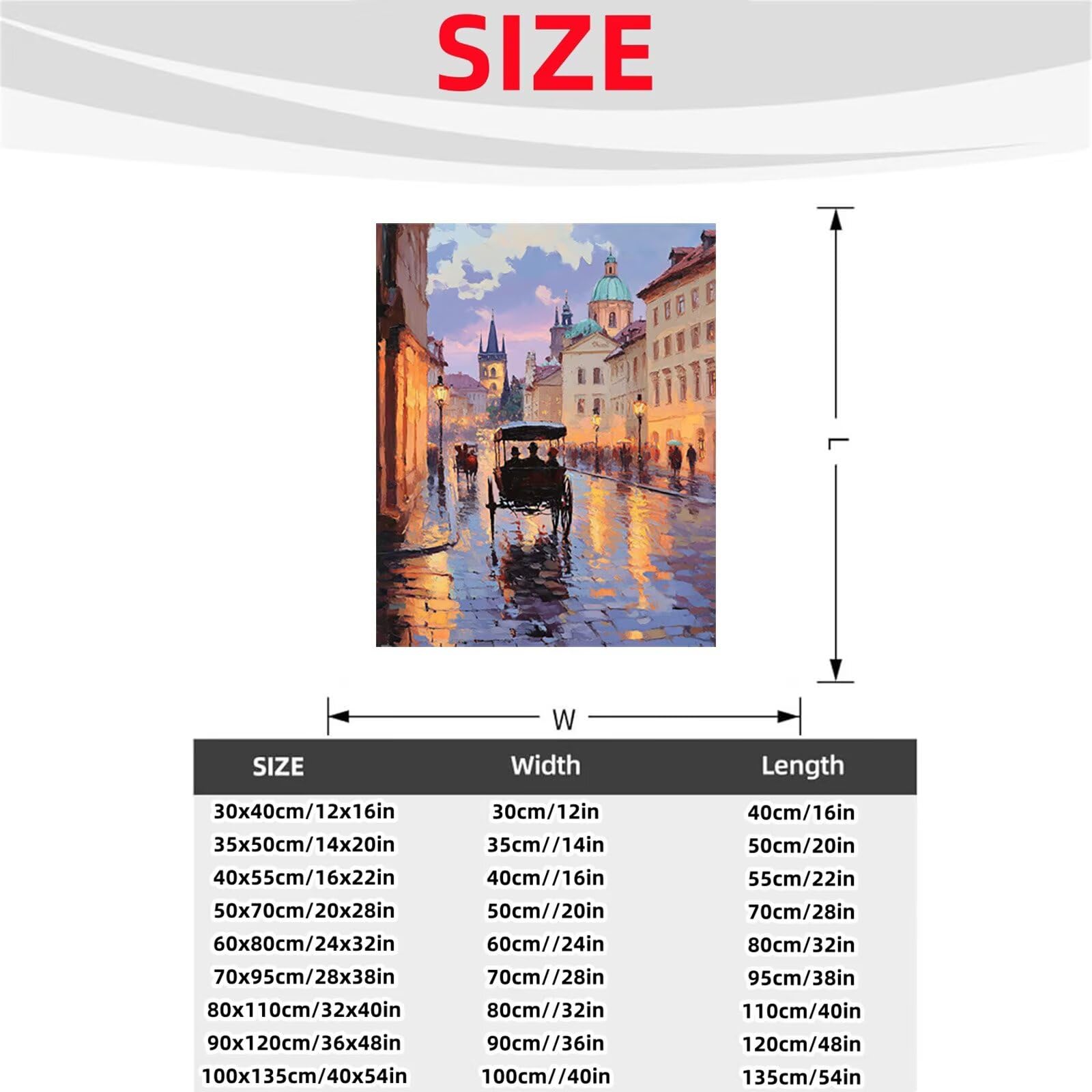 Malowanie po numerach, dla dorosłych – zestawy do malowania po numerach, widok ulicy, hobby DIY dla dorosłych i kobiet, artykuły plastyczne, 81 x 100 cm, sztuka ścienna, wyrazistość kolorów, płótno do