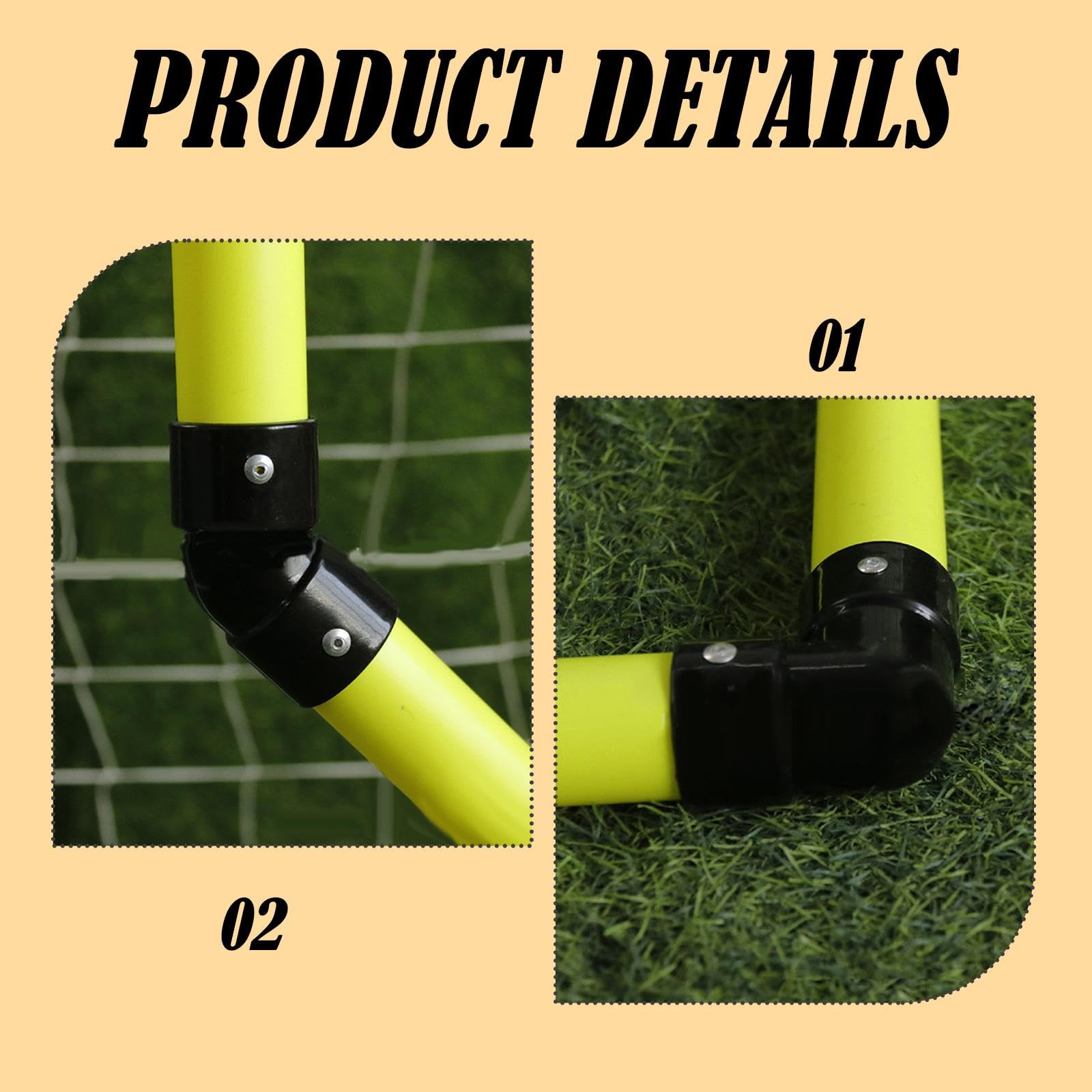 Porta da Calcio Portatile con Bersaglio Superiore, Attrezzatura Allenamento Calcio per Interni/Esterni, con Cinghie di Fissaggio