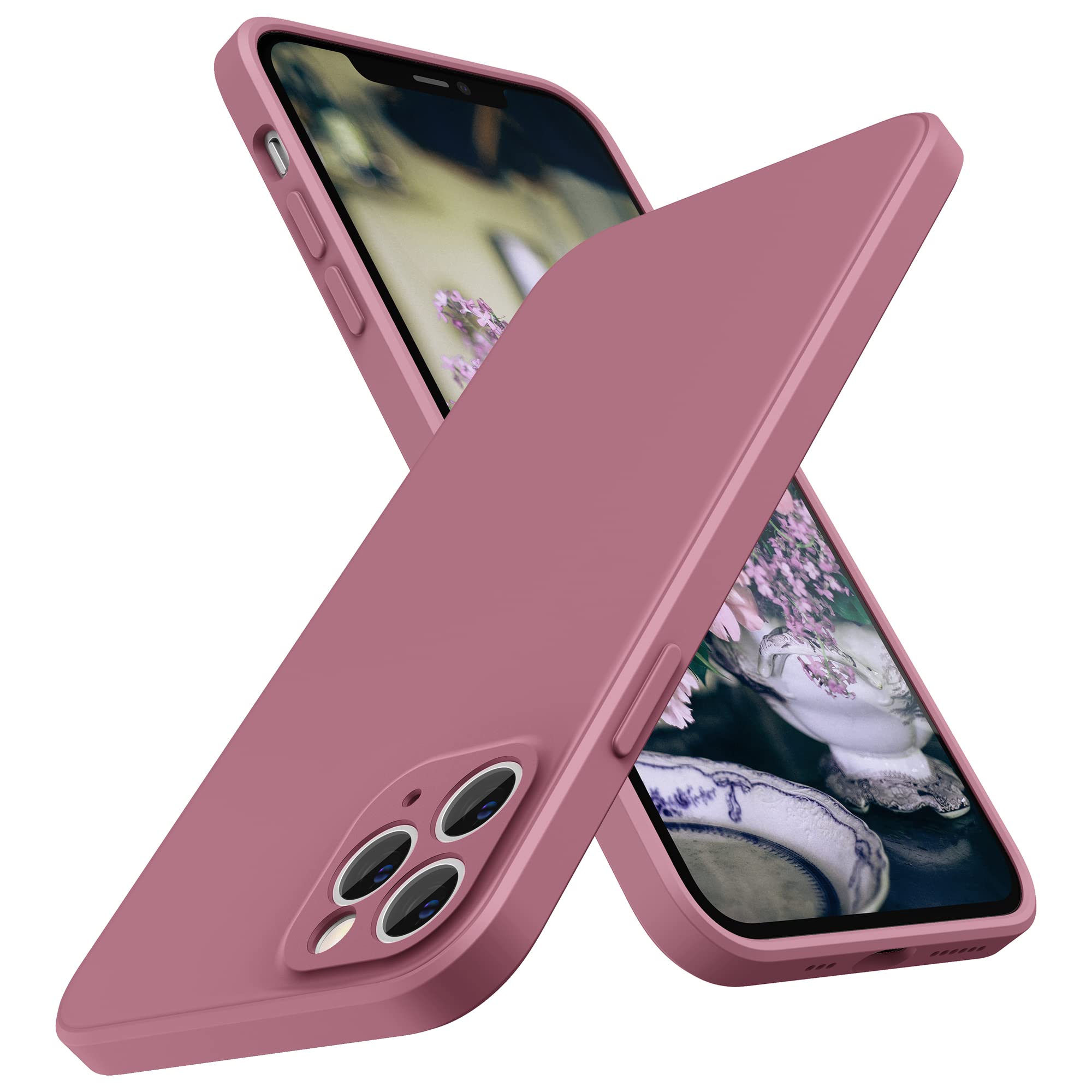 SURPHY Design for iPhone 11 Pro Max Case with Camera Protection, Straight Edge Design Liquid Silicone Slim Case, Lilac Purple