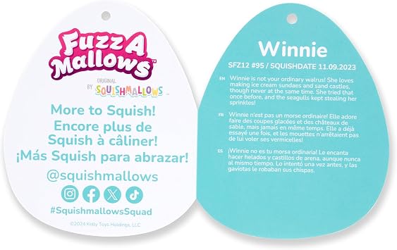 Squishmallows FuzzAMallows plush Winnie la morsa morada 30 cm - rare original exclusive 2024
