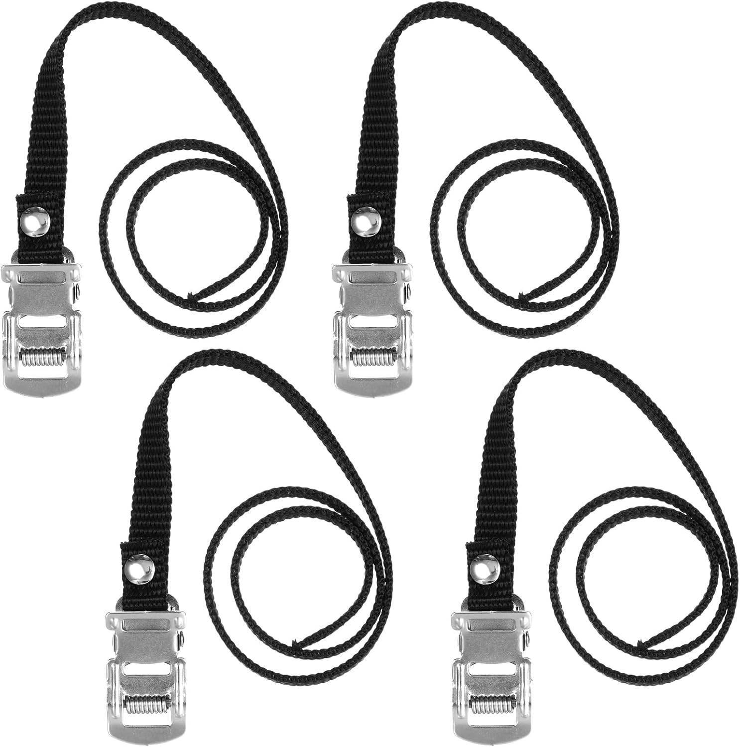 4 Pcs Bike Pedal Straps, Bicycle Toe Clips Universal Replacement Foot Pedal Straps for Outdoor Cycling Mountain Exercise Bike Spin