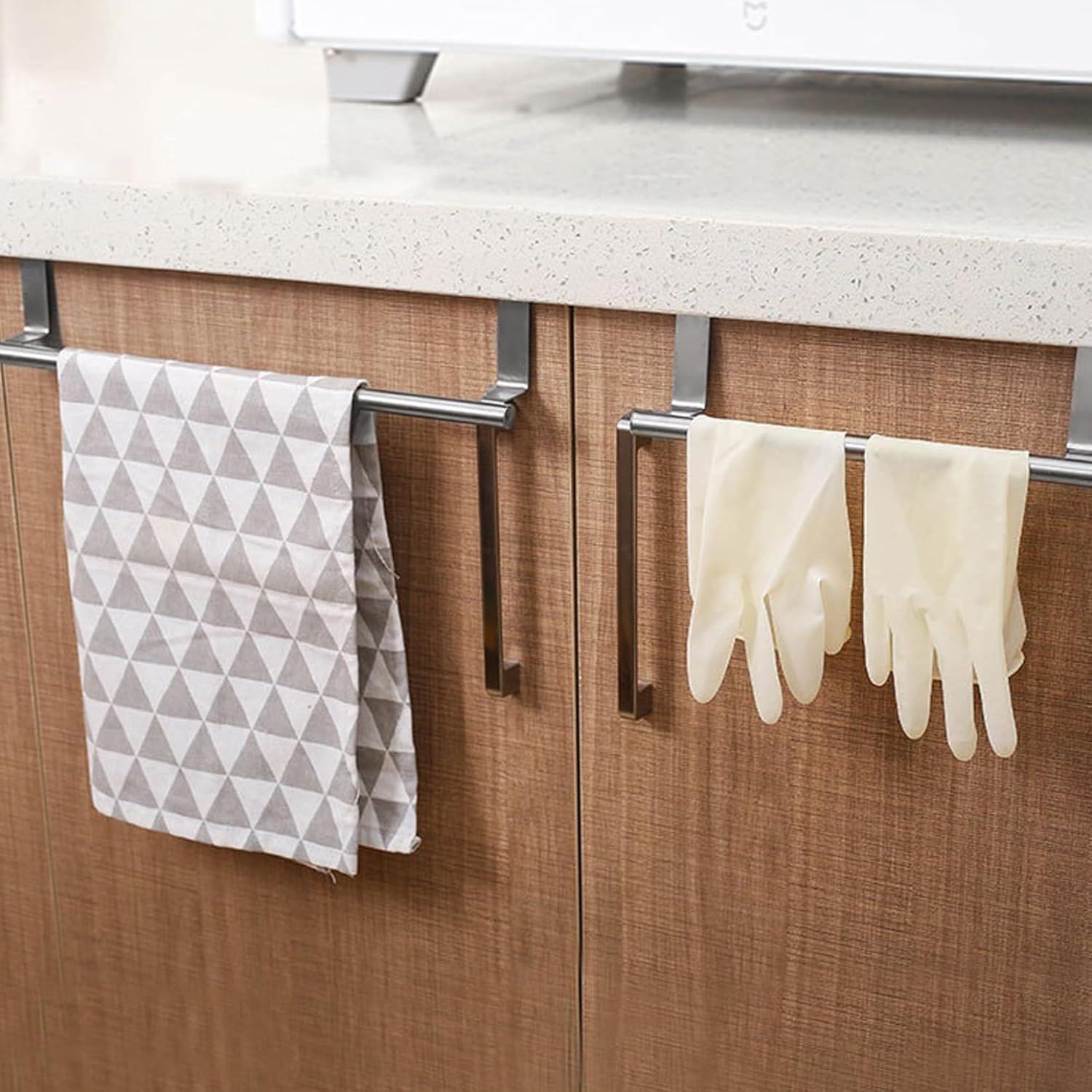 Over Door OrganiserStainless Steel Over Door Towel Rack Set 2 Pack 9.5'' Long Towel Rails for Bathroom Kitchen Living Room No Drill Installation Home Supplies Organizer