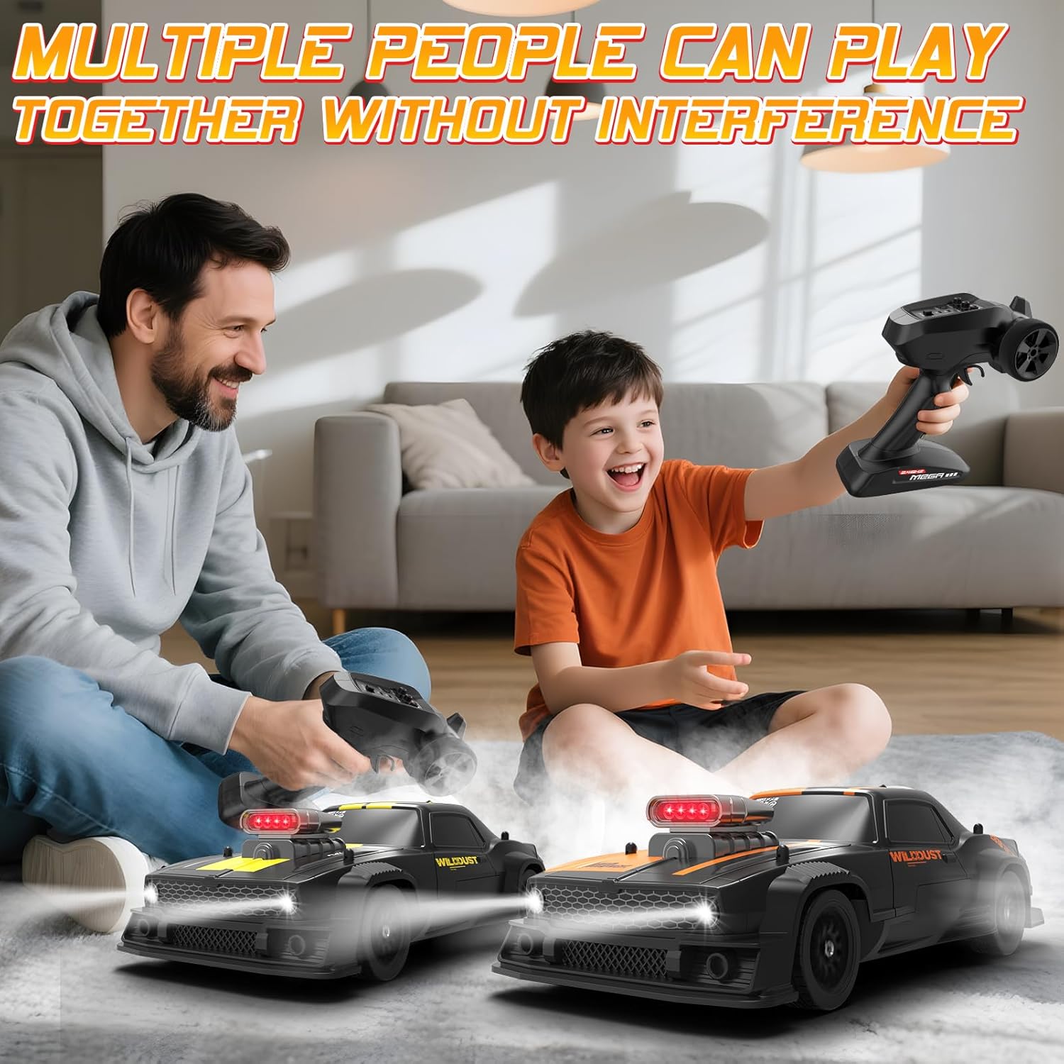 1:16 RC Drift Car 4WD 2.4GHz Remote Control Cars with Gyro 50km/H High Speed Drifting Car with LED Lights, Drift Tires ESP Full Proportion RC Race Cars Toy for Adults Boys Girls Kids, Orange