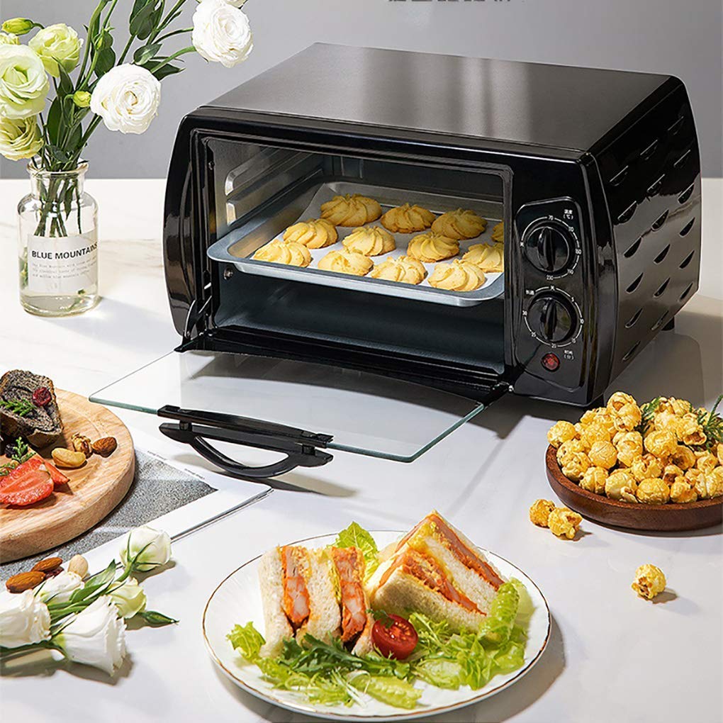 Elektryczny mini piekarnik, domowy 10-litrowy piekarnik do pieczenia z wieloma funkcjami gotowania Grill Regulowany zegar sterujący temperaturą (biały)