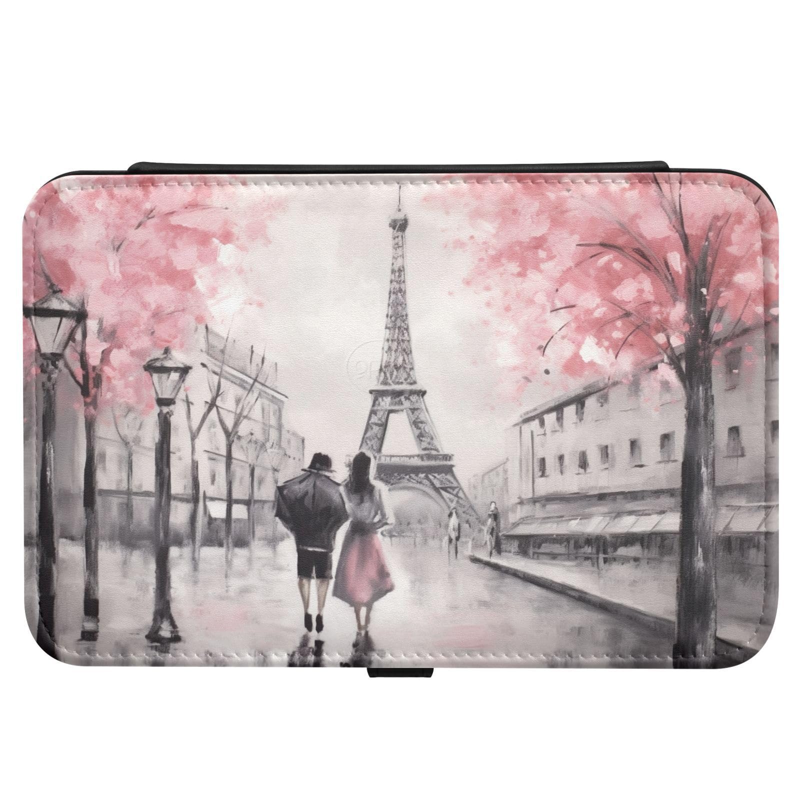Haskirky Walking in Eiffel Tower Jewelry Box Portable PU Leather Travel Jewelry Organize for Women Jewelry Storage Display Holder for Ring, Necklace, Earring