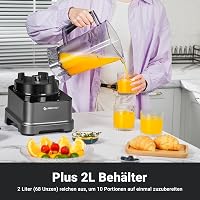 AMZCHEF 8 az 1-ben Multifunkciós Turmixgép 2000W | LCD Érintőképernyős Konyhai Mixer 2L Tartállyal | 8 Intelligens Program és 10 Sebességfok 7