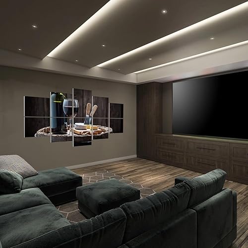 Miniatura 4 de Paquete de 10 paneles acústicos artísticos de vino tinto, queso camembert, barril viejo, panel decorativo de pared que absorbe el sonido,