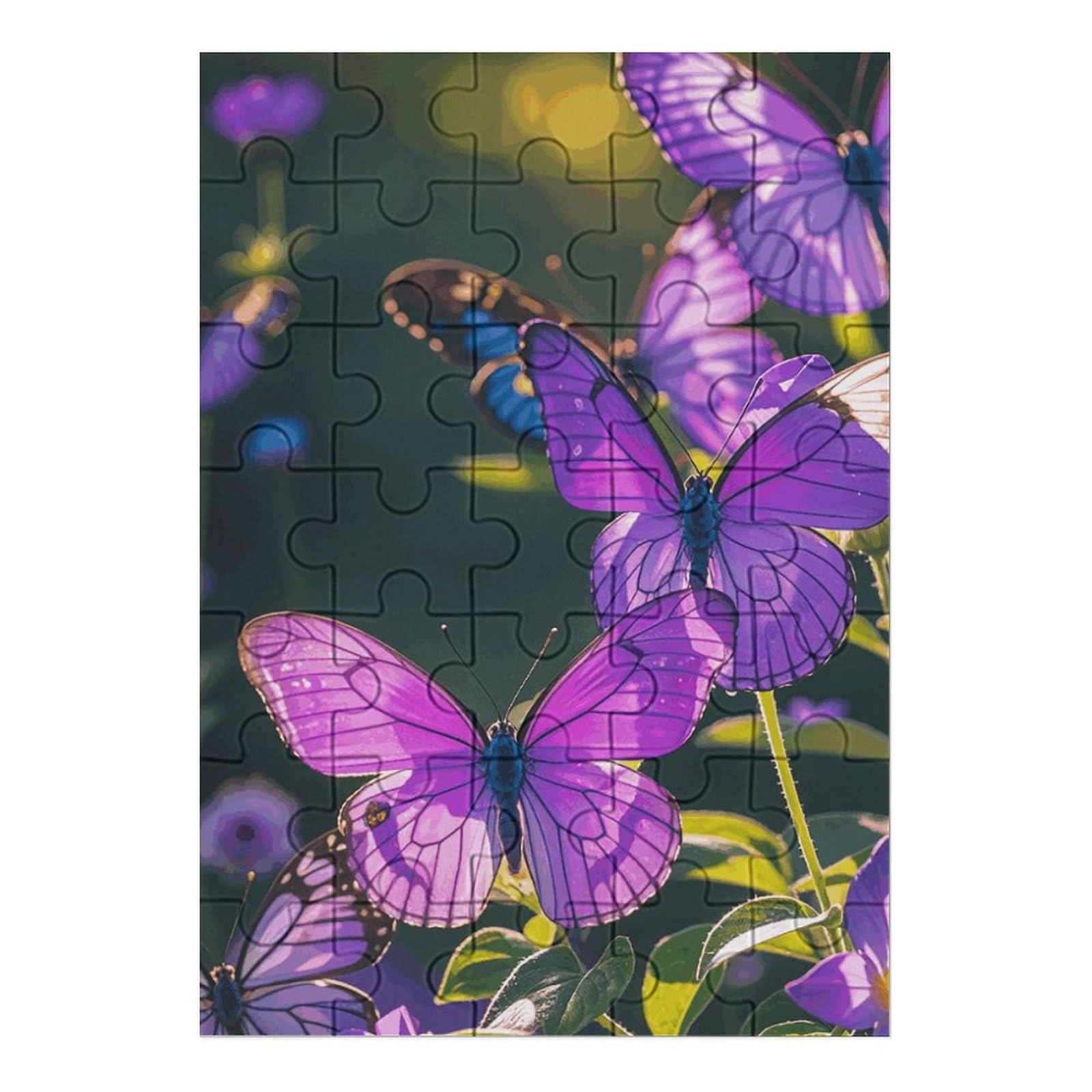 1000 Piece Wooden Puzzle - Lilac & Purple Butterflies Challenging Jigsaw For Adults