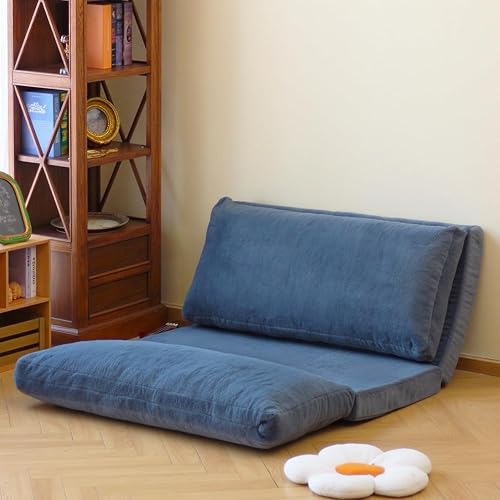 Miniatura 2 de N&V Sofá Cama de Bolsa de Frijoles Plegable, Colchón de Espuma Plegable, Incluye Funda Desmontable y Lavable a Máquina, Suave Forro de Pelo