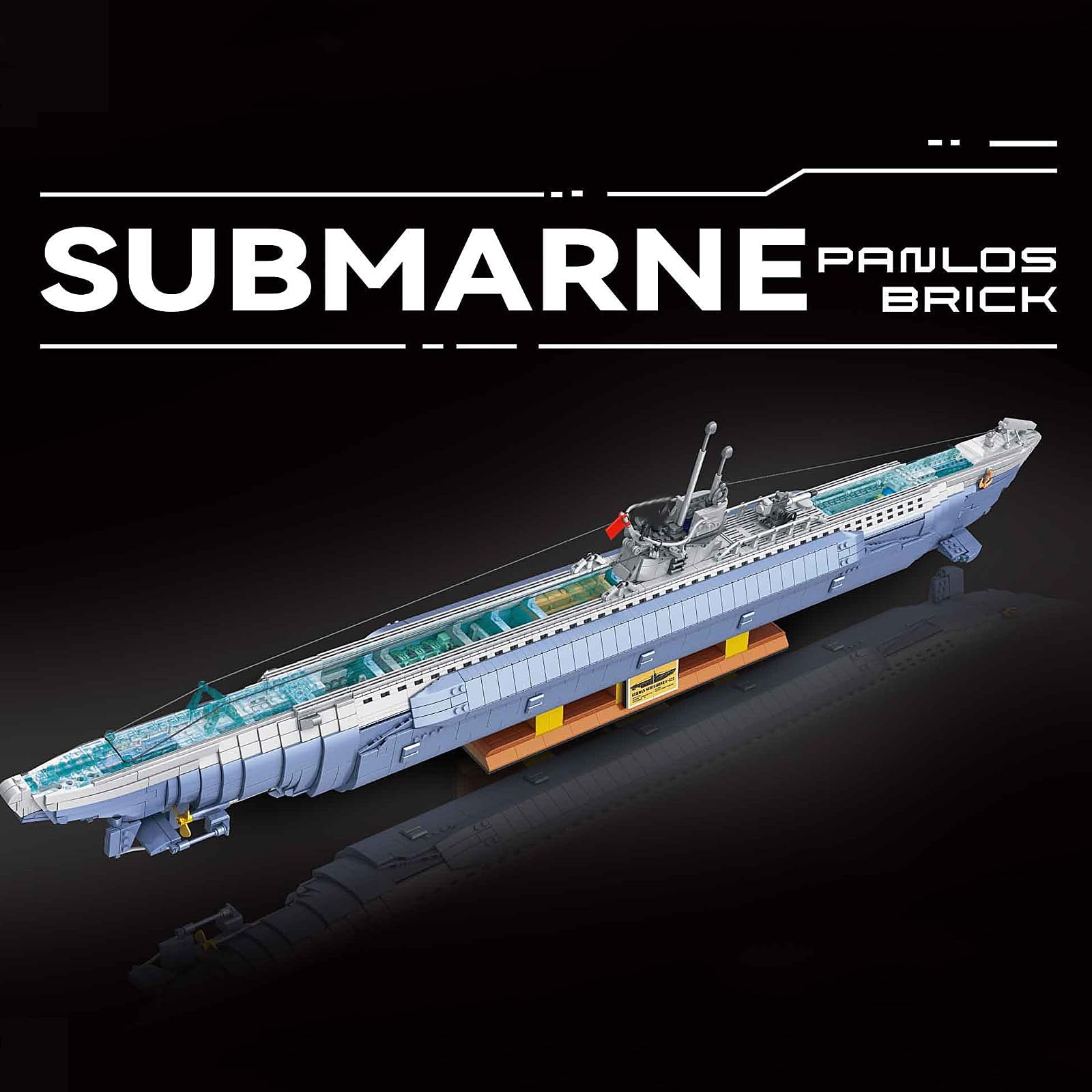 628011 U-Boot Klemmbausteine Modell Bausatz, 6172 Teile Modellbausatz Technik Militär Modell für Erwachsene (Originalverpackung)