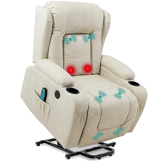 Best Choice Products Electric Power Lift Recliner Massage Chair, Adjustable Furniture for Back, Lumbar, Legs w/ 3 Positions, USB Port, Heat, Cupholders, Easy-to-Reach Side Button - Brown