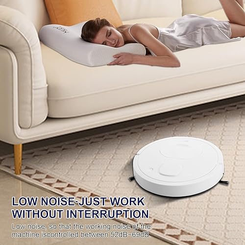 Miniatura 7 de Aspiradora robótica maneja suelos duros, alfombras y pelo de mascotas fácilmente, con potente succión sin enredos, evita obstáculos inteligente,