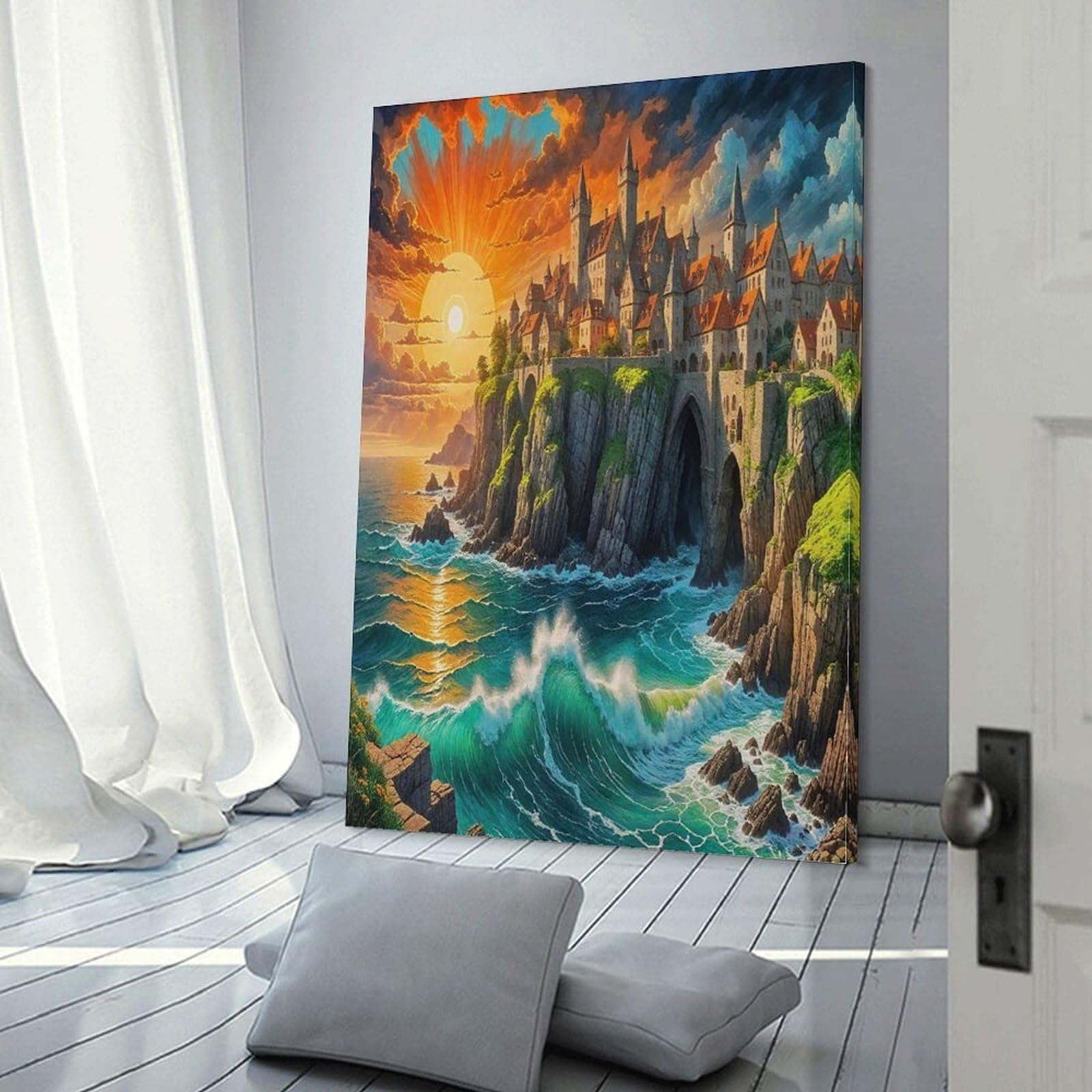 Coucher de soleil toile décorative pour salon et chambre 60x90cm - 6