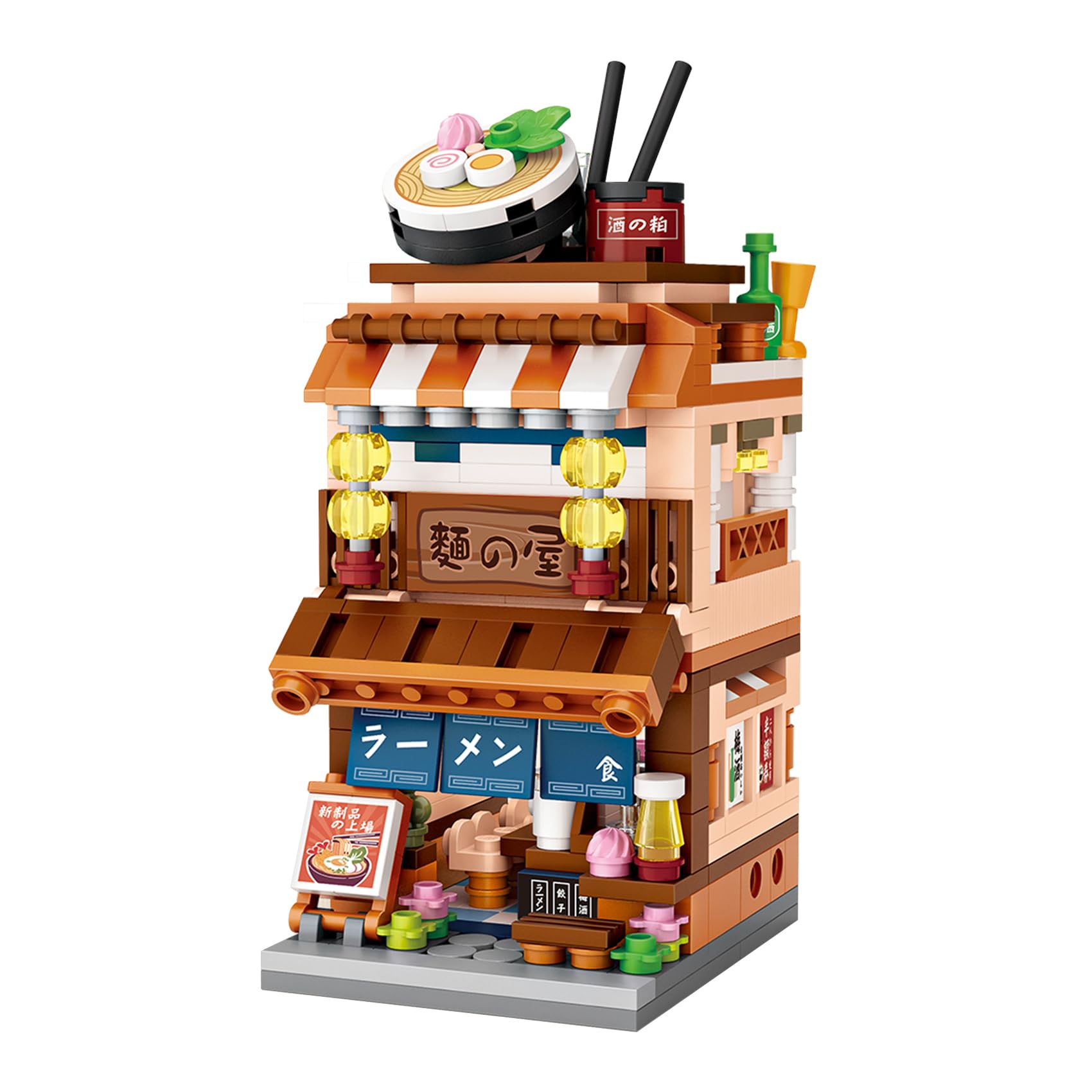 Oichy Building Blocks Set Street View City Mini Building Blocks MOC Creative STEM Toys Japanese House Model Simulation Mini Bricks Sets Construction Toy for Home Decoration and Gift (Mini Ramen Shop) — image 1