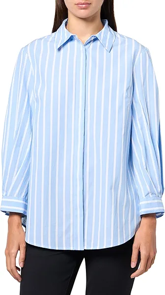 Anne Klein Women's Bttn Frt Shirt W Pleated 3qrtr SLVS