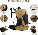 Hiking Backpack,35L Waterproof Hiking Daypack with 3L Water Bladder and Rain Cover, Lightweight Travel Camping Back