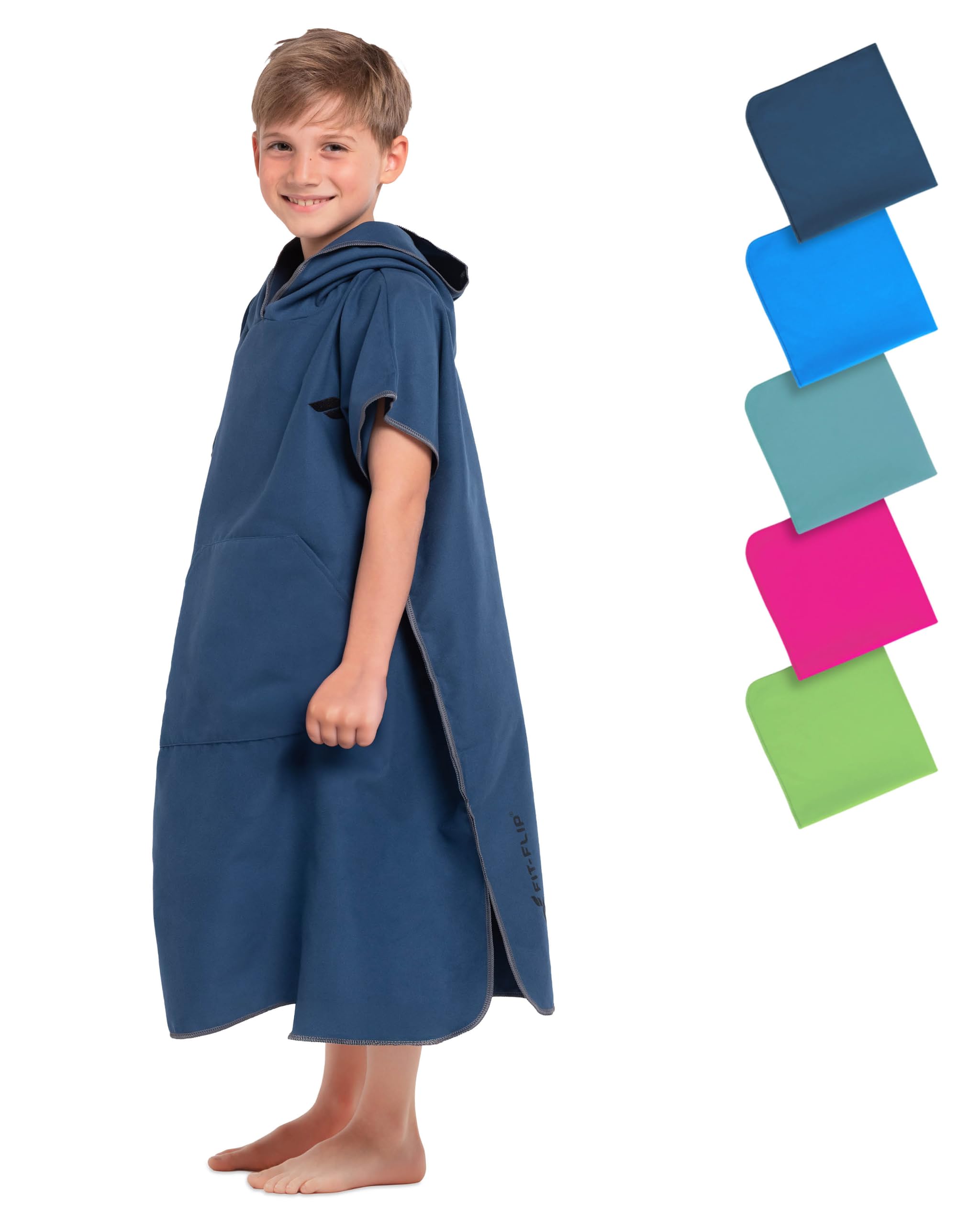 Fit-Flip Microfiber Bath Poncho for Kids