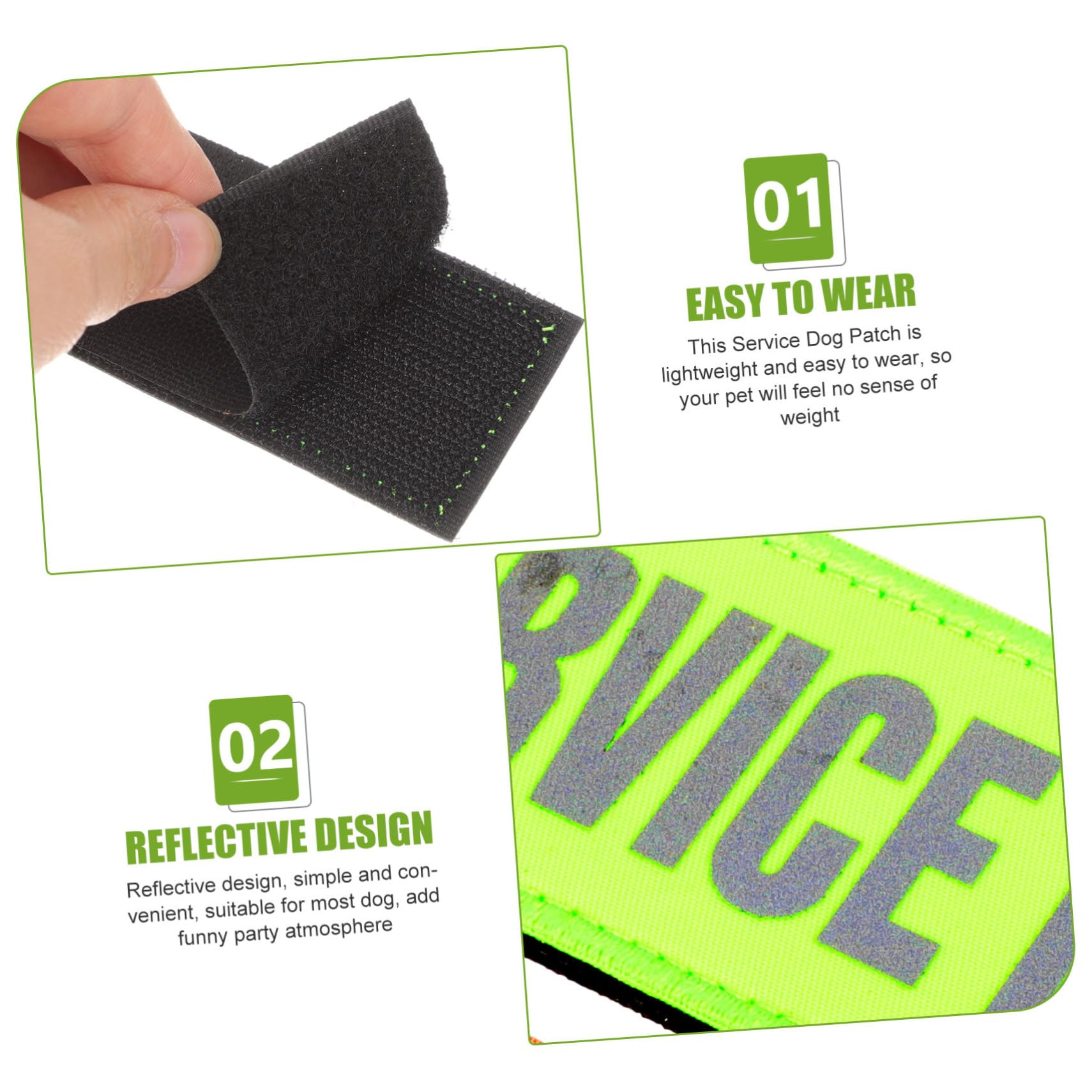 BESPORTBLE 16pezzi Pettorina Riflettente Per Cani Con Patches Adesivi Decorazioni Per Imbracature Per Cani Di Servizio Accessori Pratici e Sicuri Per Passeggiate Notturne