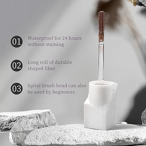 Miniatura 2 de Máscara de pestañas blanca para pestañas, máscara de pestañas de color impermeable de larga duración, fibra de seda, alargamiento de pestañas, a