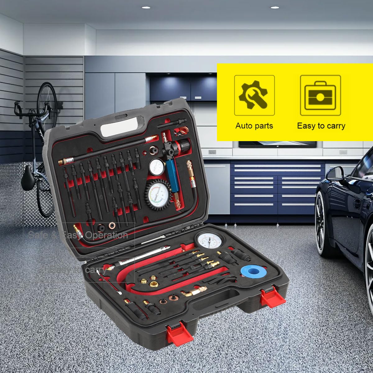 46-tlg Profi Kompressionstester Druckverlust Tester Motoren Prüfer