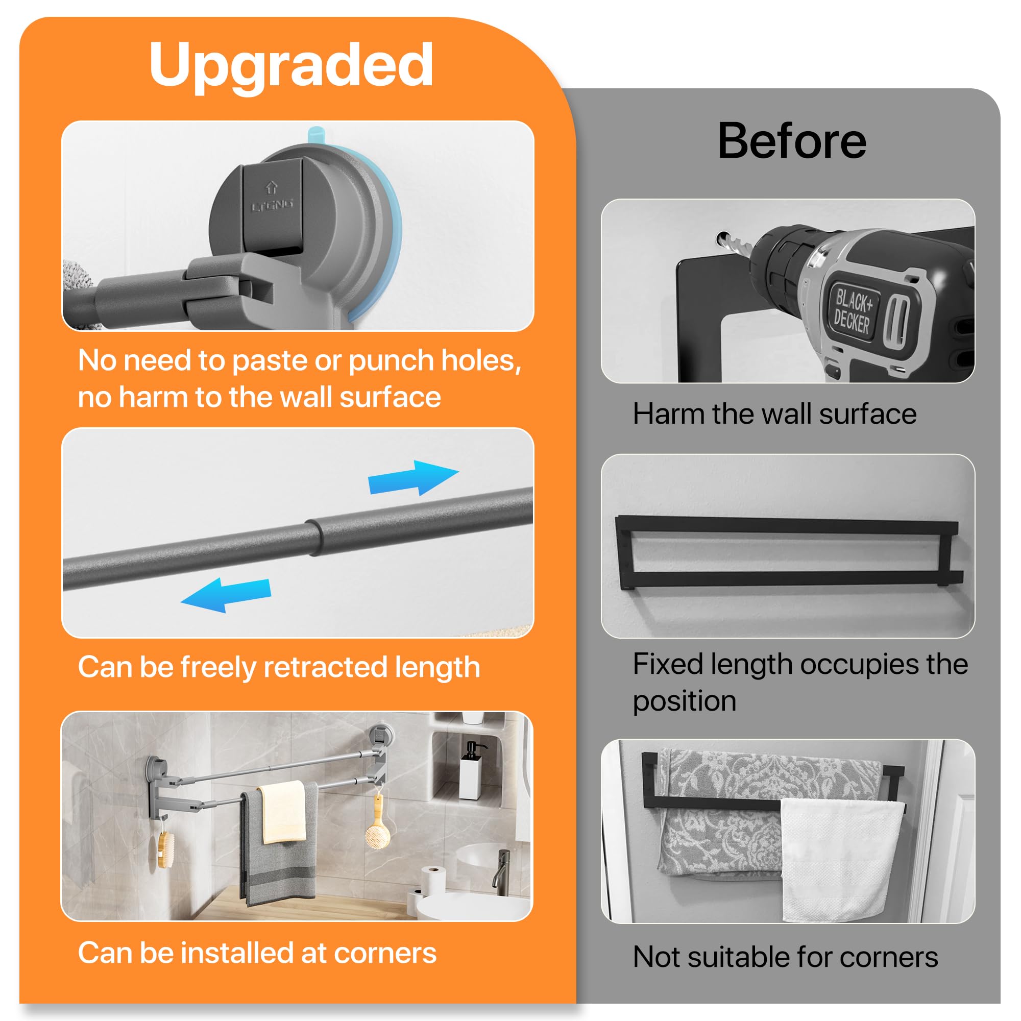 Handtuchhalter Mit Saugnapf - Ohne Bohren Für Badezimmer